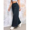 imageCHARTOU Baggy Wide Leg Jeans Woman Mid Rise Frayed Flare Jeans Boyfriend Stretchy Denim PantsDark Blue