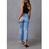 imageCHARTOU Ripped Flare Jeans for Women High Waisted Bell Bottom Wide Leg Cropped Jeans Distressed Baggy PantsBlue