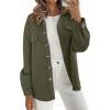 imageCHARTOU Women Diamond Lightweight Quilted Jacket Shacket Long Sleeve Button Down Shirt with PocketsArmy Green