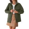 imageCHARTOU Women Diamond Lightweight Quilted Jacket Shacket Long Sleeve Button Down Shirt with PocketsArmy Green