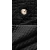 imageCHARTOU Women Diamond Lightweight Quilted Jacket Shacket Long Sleeve Button Down Shirt with PocketsBlack