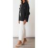 imageCHARTOU Women Diamond Lightweight Quilted Jacket Shacket Long Sleeve Button Down Shirt with PocketsBlack