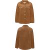 imageCHARTOU Women Diamond Lightweight Quilted Jacket Shacket Long Sleeve Button Down Shirt with PocketsBrown
