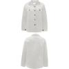 imageCHARTOU Women Diamond Lightweight Quilted Jacket Shacket Long Sleeve Button Down Shirt with PocketsWhite