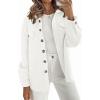 imageCHARTOU Women Diamond Lightweight Quilted Jacket Shacket Long Sleeve Button Down Shirt with PocketsWhite