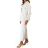imageCHARTOU Women Diamond Lightweight Quilted Jacket Shacket Long Sleeve Button Down Shirt with PocketsWhite