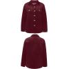 imageCHARTOU Women Diamond Lightweight Quilted Jacket Shacket Long Sleeve Button Down Shirt with PocketsWine Red