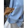 imageCHARTOU Women Fall Lightweight Oversized Sweater Scoop Neck Backless Cotton Pullover SweaterBlue
