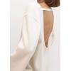 imageCHARTOU Women Fall Lightweight Oversized Sweater Scoop Neck Backless Cotton Pullover SweaterCream