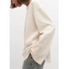 imageCHARTOU Women Fall Lightweight Oversized Sweater Scoop Neck Backless Cotton Pullover SweaterCream