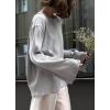 imageCHARTOU Women Fall Lightweight Oversized Sweater Scoop Neck Backless Cotton Pullover SweaterGrey