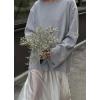 imageCHARTOU Women Fall Lightweight Oversized Sweater Scoop Neck Backless Cotton Pullover SweaterGrey