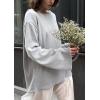 imageCHARTOU Women Fall Lightweight Oversized Sweater Scoop Neck Backless Cotton Pullover SweaterGrey