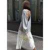 imageCHARTOU Women Fall Lightweight Oversized Sweater Scoop Neck Backless Cotton Pullover SweaterGrey