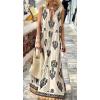 imageCHARTOU Women Floral Maxi Dress Summer Sleeveless Boho Flowy Long DressesBeige