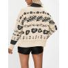 imageCHARTOU Women Lapel Collar Button Down Sweaters Open Front Cardigans Fall Sweater CoatsApricot