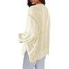 imageCHARTOU Women Oversized Crewneck Sweatshirt Ripped Distressed Hoodie Lightweight Tunic Shirts SweatshirtApricot