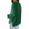 imageCHARTOU Women Oversized Crewneck Sweatshirt Ripped Distressed Hoodie Lightweight Tunic Shirts SweatshirtGreen