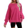 imageCHARTOU Women Oversized Crewneck Sweatshirt Ripped Distressed Hoodie Lightweight Tunic Shirts SweatshirtRosy