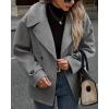 imageCHARTOU Women Oversized Wool Blend Coats Notch Lapel Pea Coat Winter Double Breasted Trench Overcoat OutwearDark Grey