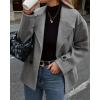 imageCHARTOU Women Oversized Wool Blend Coats Notch Lapel Pea Coat Winter Double Breasted Trench Overcoat OutwearDark Grey