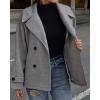 imageCHARTOU Women Oversized Wool Blend Coats Notch Lapel Pea Coat Winter Double Breasted Trench Overcoat OutwearDark Grey