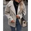 imageCHARTOU Women Oversized Wool Blend Coats Notch Lapel Pea Coat Winter Double Breasted Trench Overcoat OutwearLight Grey