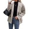 imageCHARTOU Women Oversized Wool Blend Coats Notch Lapel Pea Coat Winter Double Breasted Trench Overcoat OutwearLight Grey