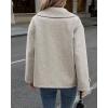 imageCHARTOU Women Oversized Wool Blend Coats Notch Lapel Pea Coat Winter Double Breasted Trench Overcoat OutwearLight Grey