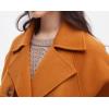 imageCHARTOU Women Short Pea Coats Double Breast Lapel Overcoats Winter Cropped Wool JacketPumpkin