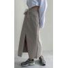 imageCHARTOU Women Summer Casual Long Denim Skirt Slit A Line Midi Long Jean SkirtGrey