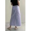imageCHARTOU Women Summer Casual Long Denim Skirt Slit A Line Midi Long Jean SkirtPurple