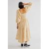 imageCHARTOU Women Summer Flowy Floral Dress Long Puff Sleeve Square Neck Boho Maxi Sundress Swing Smocked DressApricot