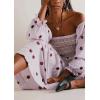 imageCHARTOU Women Summer Flowy Floral Dress Long Puff Sleeve Square Neck Boho Maxi Sundress Swing Smocked DressLight Purple