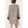 imageCHARTOU Women Tweed Mini Dress Long Sleeve Double Breast Elegant Lady Dressy Tweed Blazer CoatGrey