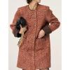 imageCHARTOU Women Tweed Mini Dress Long Sleeve Double Breast Elegant Lady Dressy Tweed Blazer CoatRed