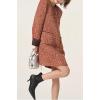 imageCHARTOU Women Tweed Mini Dress Long Sleeve Double Breast Elegant Lady Dressy Tweed Blazer CoatRed