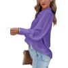 imageCHARTOU Womens Dressy Casual Lapel Collar Pleated Lantern Sleeve Button Down ShirtPurple