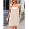 imageCHARTOU Womens Summer Ribbed U Neck One Piece Romper Overalls Spaghetti Strap Shorts Jumpsuit with PocketsApricot