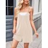 imageCHARTOU Womens Summer Ribbed U Neck One Piece Romper Overalls Spaghetti Strap Shorts Jumpsuit with PocketsApricot
