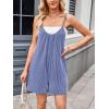 imageCHARTOU Womens Summer Ribbed U Neck One Piece Romper Overalls Spaghetti Strap Shorts Jumpsuit with PocketsBlue