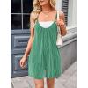 imageCHARTOU Womens Summer Ribbed U Neck One Piece Romper Overalls Spaghetti Strap Shorts Jumpsuit with PocketsGreen
