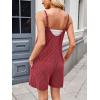 imageCHARTOU Womens Summer Ribbed U Neck One Piece Romper Overalls Spaghetti Strap Shorts Jumpsuit with PocketsRed