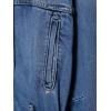 imageCHARTOU Womens Warp Jean Jacket Denim Belted Shirt Snap Button Zip Up Fashion Fall Tops with PocketsBlue