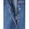 imageCHARTOU Womens Warp Jean Jacket Denim Belted Shirt Snap Button Zip Up Fashion Fall Tops with PocketsBlue
