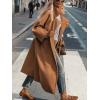 imageCHARTOU Womens Winter Long Tweed Jacket long Sleeve Notch Lapel Peacoat Oversized Button Up Maxi OvercoatCoffee