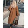 imageCHARTOU Womens Winter Long Tweed Jacket long Sleeve Notch Lapel Peacoat Oversized Button Up Maxi OvercoatCoffee