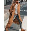 imageCHARTOU Womens Winter Long Tweed Jacket long Sleeve Notch Lapel Peacoat Oversized Button Up Maxi OvercoatCoffee