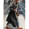 imageCHARTOU Womens Winter Long Tweed Jacket long Sleeve Notch Lapel Peacoat Oversized Button Up Maxi OvercoatDark Grey