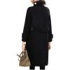 imageCHARTOU Womens Wool Blend Coat Herringbone Tweed Single Breasted Pea Coat OvercoatBlack